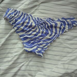 Blue and White Striped Bikini Bottom